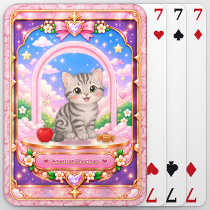 Jeu De Cartes Chat américain à poil court, Art Kawaii