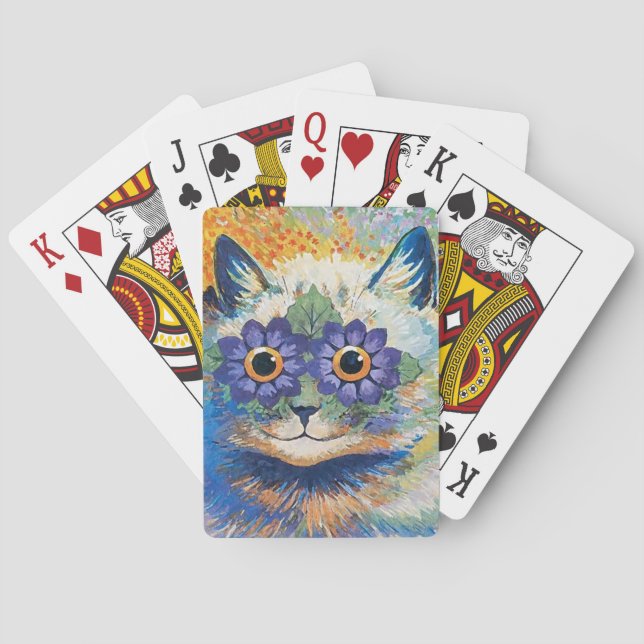 Jeu De Cartes Chat aux fleurs de Louis Wain (dos)
