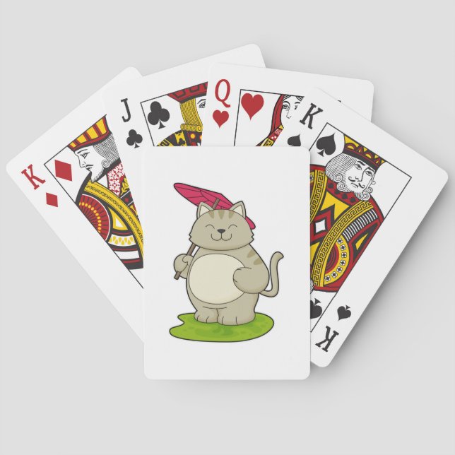 Jeu De Cartes Chat avec parapluie (dos)