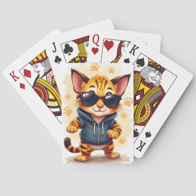 Jeu De Cartes Chat Bengal mignon drôle (dos)