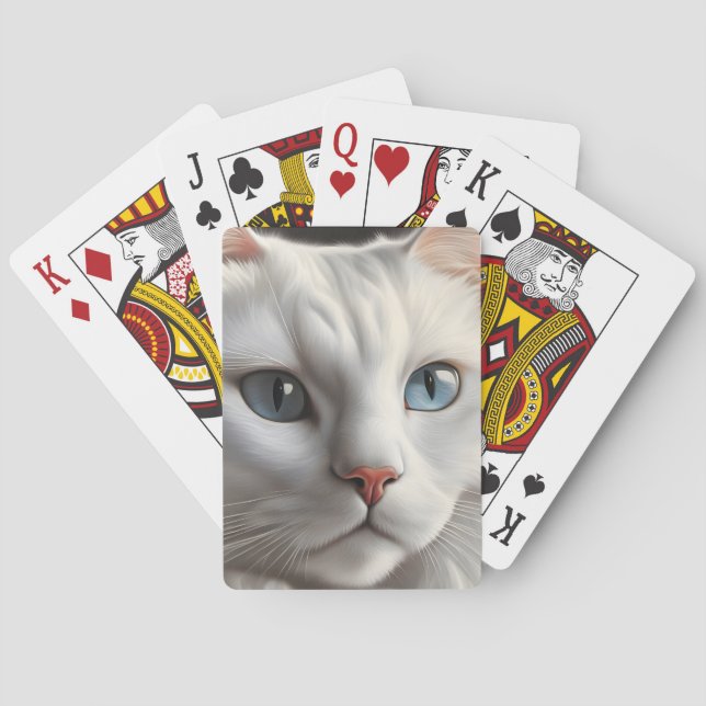 Jeu De Cartes Chat blanc (dos)
