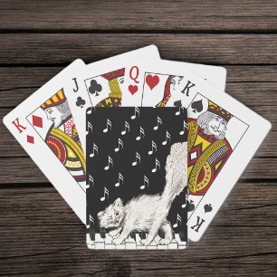 Jeu De Cartes Chat blanc duveteux souriant faisant un clin d'œil