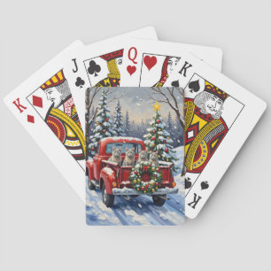 Jeu De Cartes Chat Bleu Oriental Noël Camion Rouge Fêtes