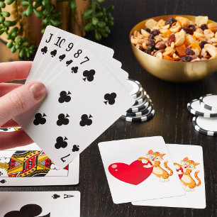 Jeu De Cartes Chat câlin coeur adorable amour minou