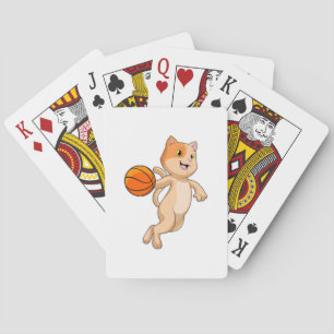 Jeu De Cartes Chat comme joueur de basket-ball avec basket-ball