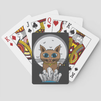 Jeu De Cartes Chat cosmique de lune - bleu - paquet de cartes