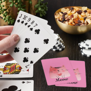 Jeu De Cartes Chat de coeur rose