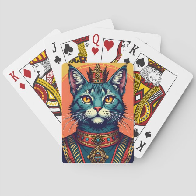 Jeu De Cartes Chat de dessin animé aux yeux bleus (dos)