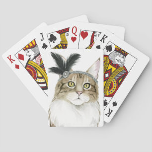 Jeu De Cartes Chat de Downton   Orné de plumes