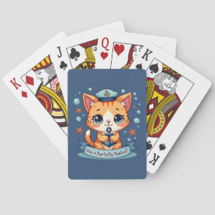 Jeu De Cartes Chat de marin mignon avec ancre - Pun nautique kaw