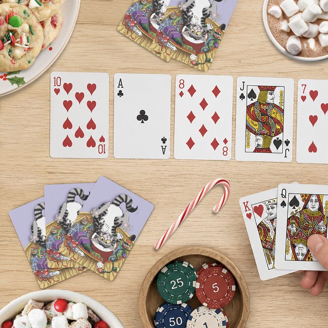Jeu De Cartes Chat de Noël à la lavande jouet et drôle (Créateur téléchargé)