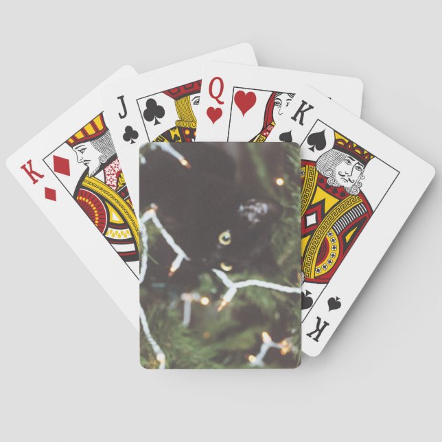 Jeu De Cartes Chat de plate-forme de tisonnier dans l'arbre de (dos)