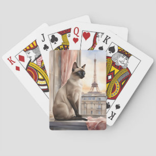 Jeu De Cartes Chat de Siamese Relaxant sur la Fenêtre Parisienne