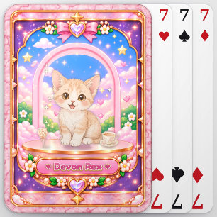Jeu De Cartes Chat Devon Rex, Art Kawaii