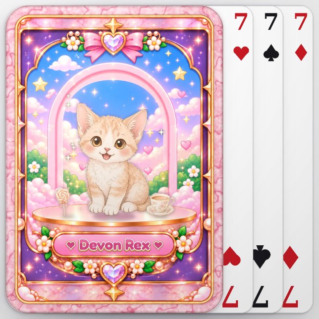 Jeu De Cartes Chat Devon Rex, Art Kawaii (Créateur téléchargé)