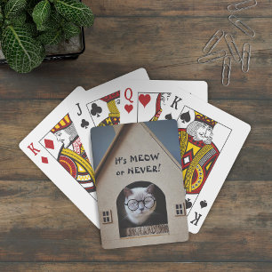 Jeu De Cartes Chat drôle portant des lunettes C'est Miaou ou Jam