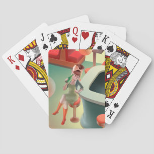 Jeu De Cartes Chat élégant avec bouteille assise au bar