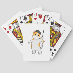 Jeu De Cartes Chat en tant que Peintre avec pinceau