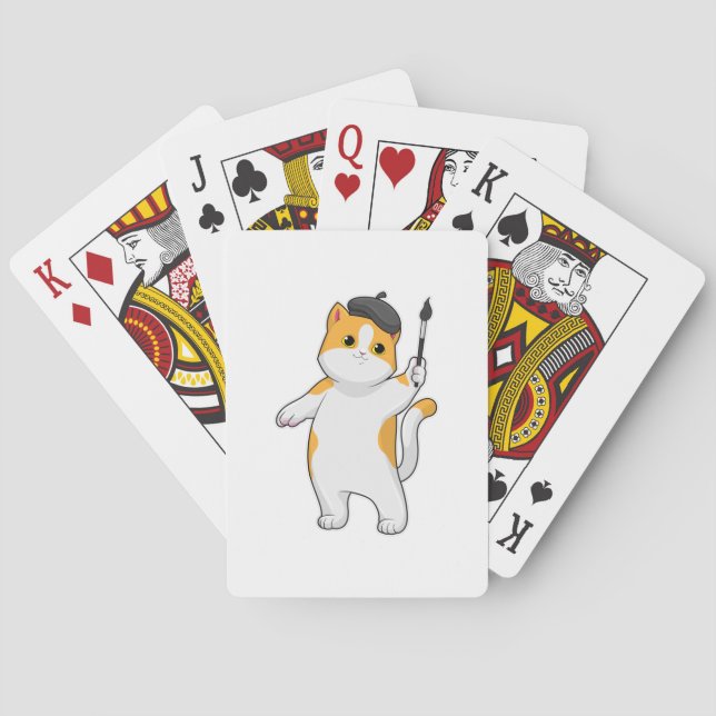 Jeu De Cartes Chat en tant que Peintre avec pinceau (dos)