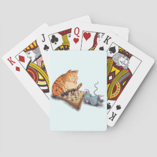 Jeu De Cartes Chat et souris Jouer aux échecs Dessin amusant