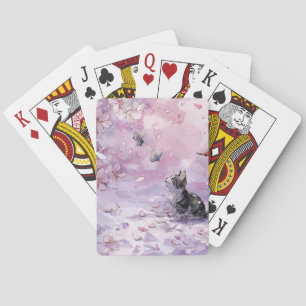 Jeu De Cartes Chat Fleur de Cerisier et Papillons (5)