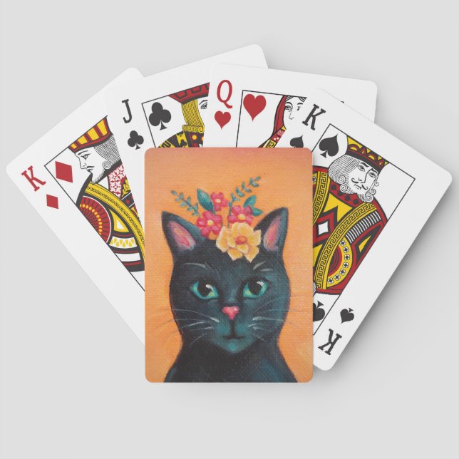 Jeu De Cartes Chat & Fleurs Jouer Cartes (dos)
