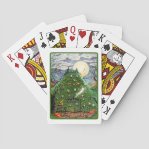 JEU DE CARTES CHAT GHOSES DANS NEUF CIMETIÈRE DE VIE, ART FOLK É