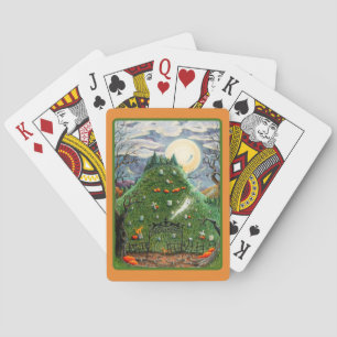 JEU DE CARTES CHAT GHOSES DANS NEUF CIMETIÈRE DE VIE, ART FOLK É