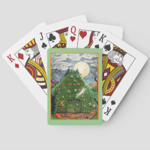 JEU DE CARTES CHAT GHOSES DANS NEUF CIMETIÈRE DE VIE, ART FOLK É