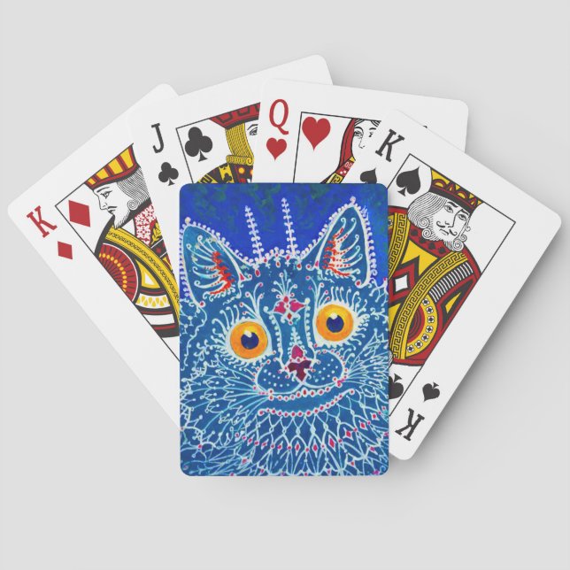 Jeu De Cartes Chat gothique bleu (dos)