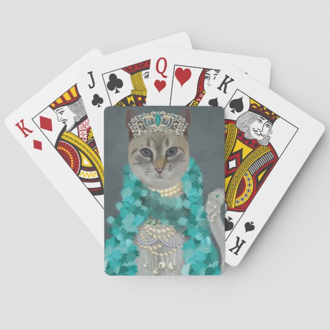 Jeu De Cartes Chat gris | Orné De Portrait De Cloches (dos)
