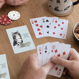Jeu De Cartes Chat gris tabby indépendant bleu mignon drôle