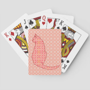 Jeu De Cartes Chat japonais - Coral Orange Batik