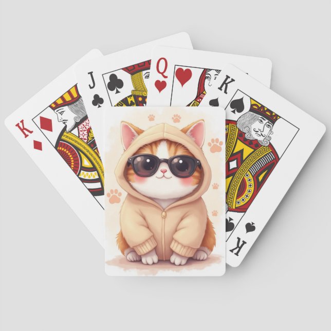 Jeu De Cartes Chat Kawaii Scottish Fold Drôle (dos)