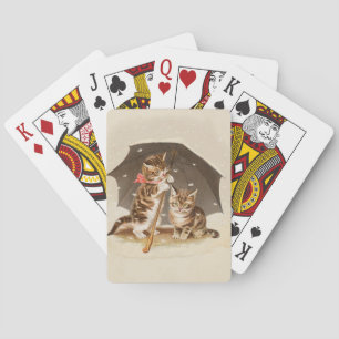 Jeu De Cartes Chat Kitten chaton antique vintage jolie mignonne