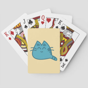 Jeu De Cartes Chat Kitty souriant bleu