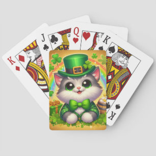 Jeu De Cartes Chat mignon/chaton Saint Patrick's Day