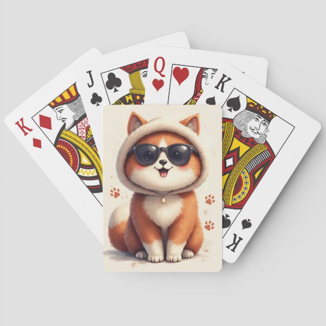 Jeu De Cartes Chat mignon drôle de forêt norvégienne (dos)