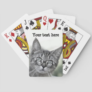 Jeu De Cartes Chat mignon et surpris avec des lunettes jouant au