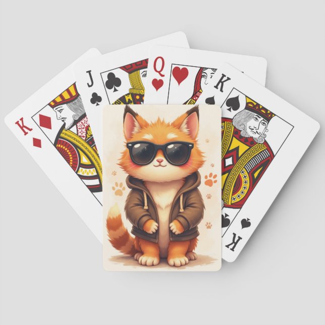 Jeu De Cartes Chat Mignon Maine Coon Kawaii (dos)