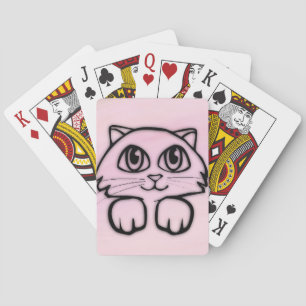 Jeu De Cartes Chat mignon qui regarde rose