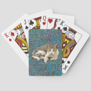 Jeu De Cartes Chat mignon sur fond abstrait