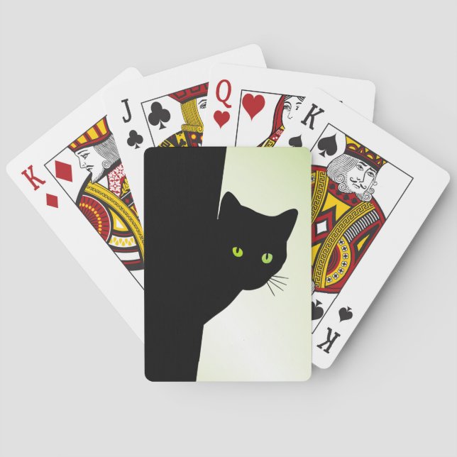 Jeu De Cartes Chat noir à oreille verte (dos)