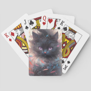 Jeu De Cartes Chat noir aquarelle mystique   Chat mignon