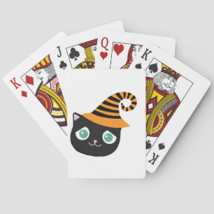 Jeu De Cartes Chat noir aux yeux tristes et Casquette lunatique