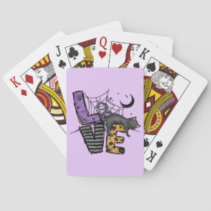 Jeu De Cartes Chat noir azy en Spider Web avec amour