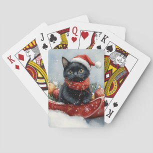 Jeu De Cartes Chat noir dans la corniche laissez passer Noël de