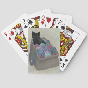 Jeu De Cartes Chat noir dans un sac de laine 