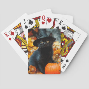 Jeu De Cartes Chat noir d'Halloween et Citrouille
