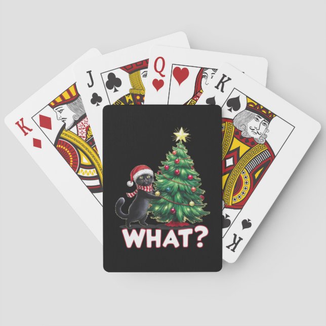 Jeu De Cartes Chat Noir Drôle Quel Arbre De Noël De Noël (dos)